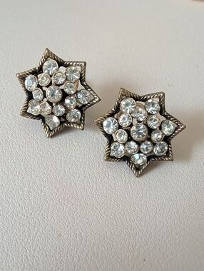 Vintage Kramer Of New York Starburst Clip On Earrings